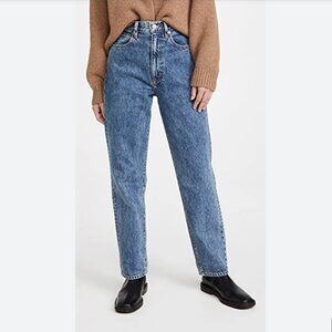 SLVRLAKE Dakota high-rise straight-leg tapered dark blue jeans 27